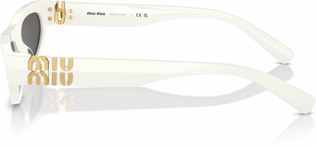 Lunettes de Soleil Miu Miu MU 07ZS en acétate - Blanc vue 2