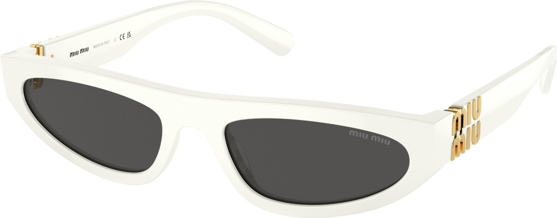 Lunettes de Soleil Miu Miu MU 07ZS en acétate - Blanc vue 3