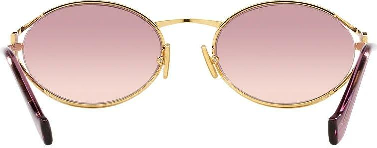 Lunettes de soleil Miu Miu Logo MU 52YS en métal - Rose vue 3