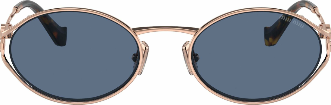 Lunettes de soleil Miu Miu Logo MU 52YS en métal - Bleu vue 2