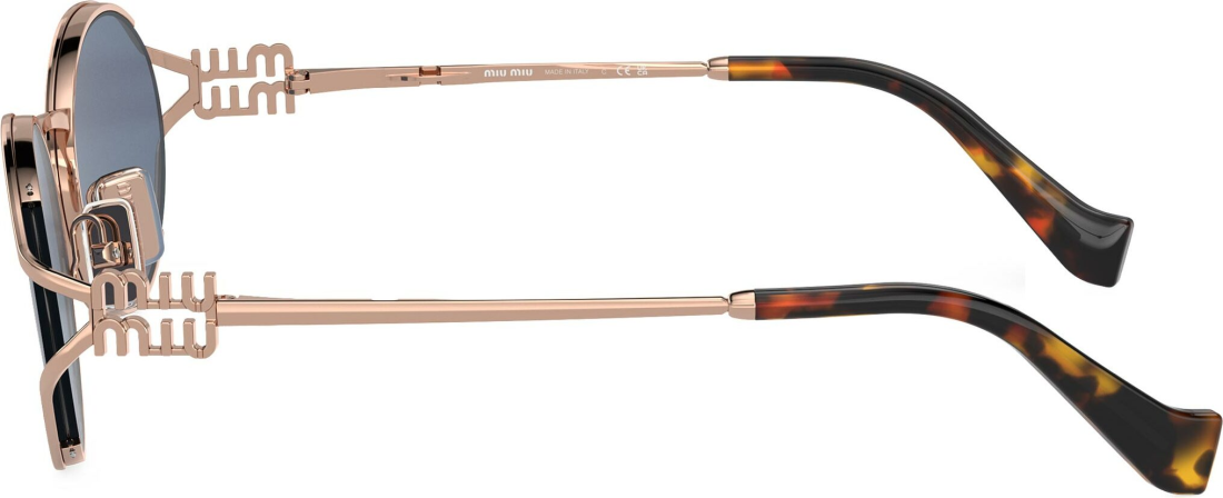 Lunettes de soleil Miu Miu Logo MU 52YS en métal - Bleu vue 3