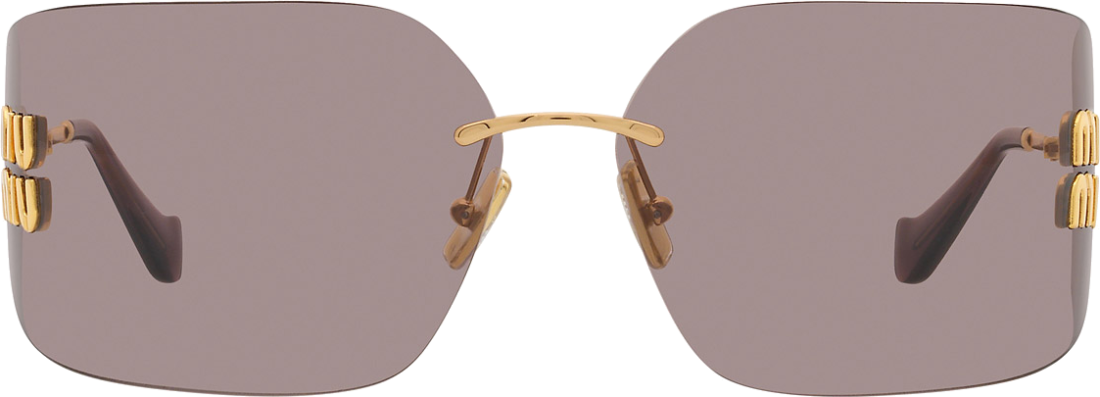 Lunettes de Soleil Miu Miu Runway MU 54YS en métal - Marron vue 2