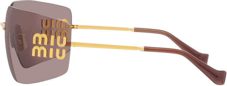 Lunettes de Soleil Miu Miu Runway MU 54YS en métal - Marron vue 4