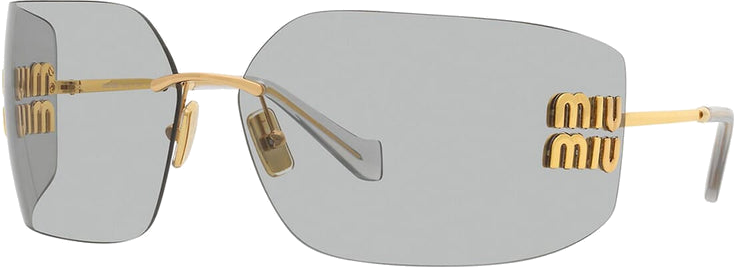 Lunettes de Soleil Miu Miu Runway MU 54YS en métal - Or vue 2