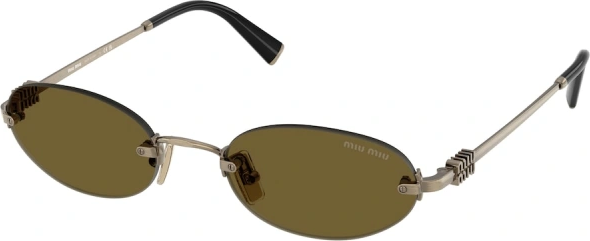 Lunettes de soleil Miu Miu MU A54S en métal - Marron vue 3