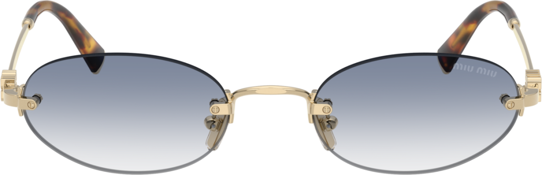 Lunettes de soleil Miu Miu MU A54S en métal - Bleu vue 2