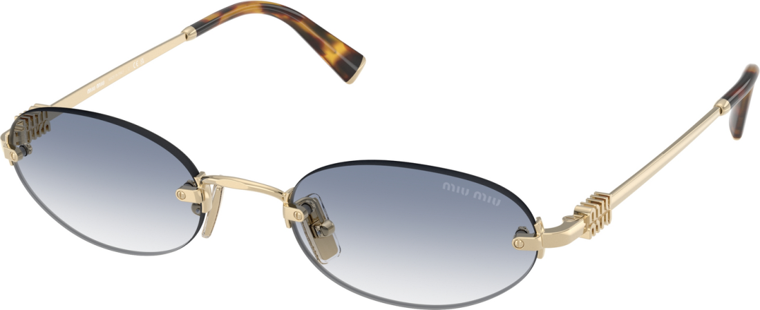 Lunettes de soleil Miu Miu MU A54S en métal - Bleu vue 3