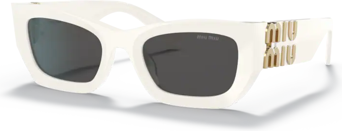 Lunettes de soleil Miu Miu Glimpse MU 09W rectangulaires en acétate - Blanc vue 2