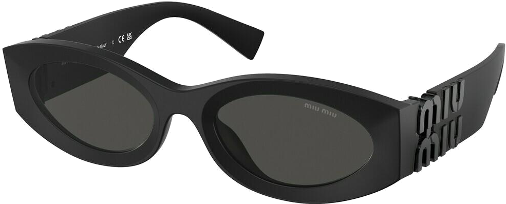 Lunettes de soleil Miu Miu MU 11WS ovales en acétate - Noir vue 2