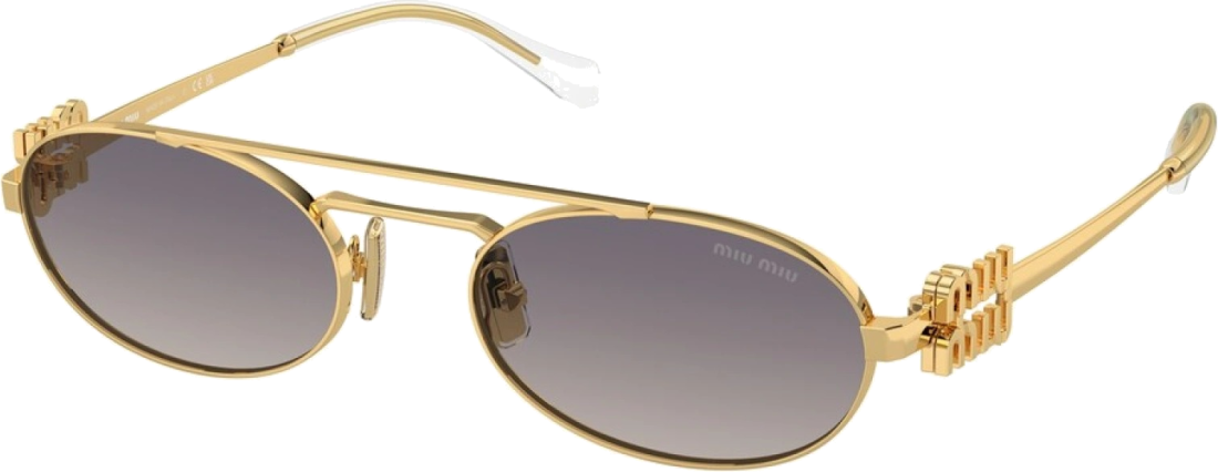 Lunettes de soleil Miu Miu MU54ZS 5AK30C - Monture métal or jaune unisexe vue 4