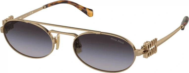 Lunettes de soleil Miu Miu MU54ZS 7EO5D1 monture métal doré or - Ecaille vue 4