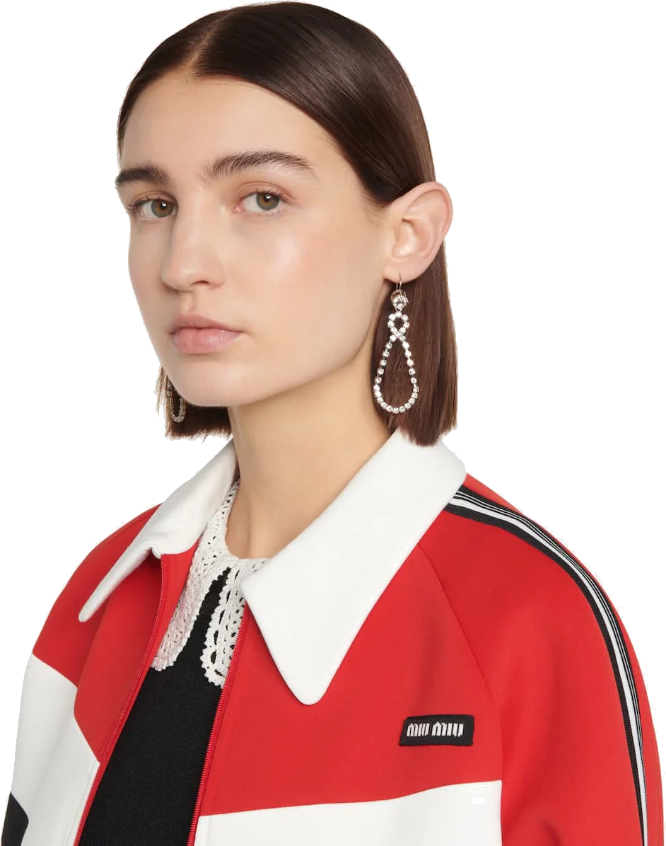 Boucles d'oreilles Miu Miu P00528517 en argent et strass blancs pour femme vue 3