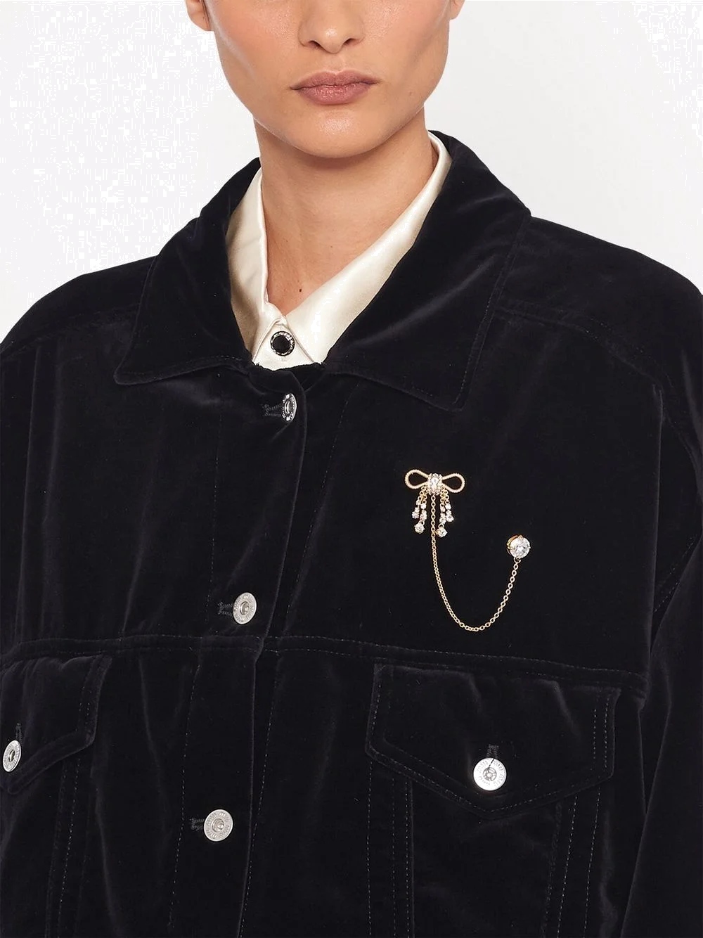 Broche Miu Miu 17704980 en plaqué or et zirconium pour femme vue 3