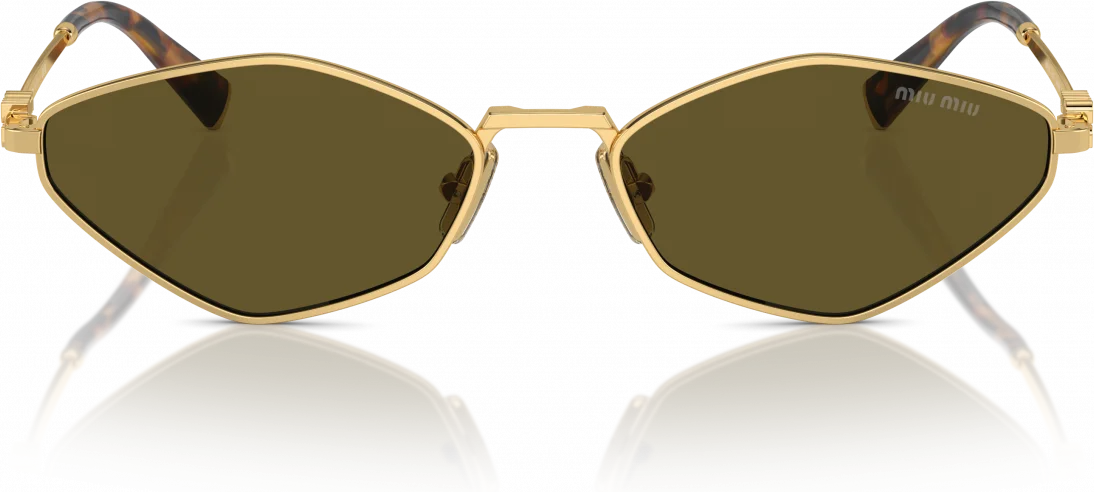 Lunettes de Soleil Miu Miu MU 56ZS 5AK09Z - Monture métal doré pour femme vue 2