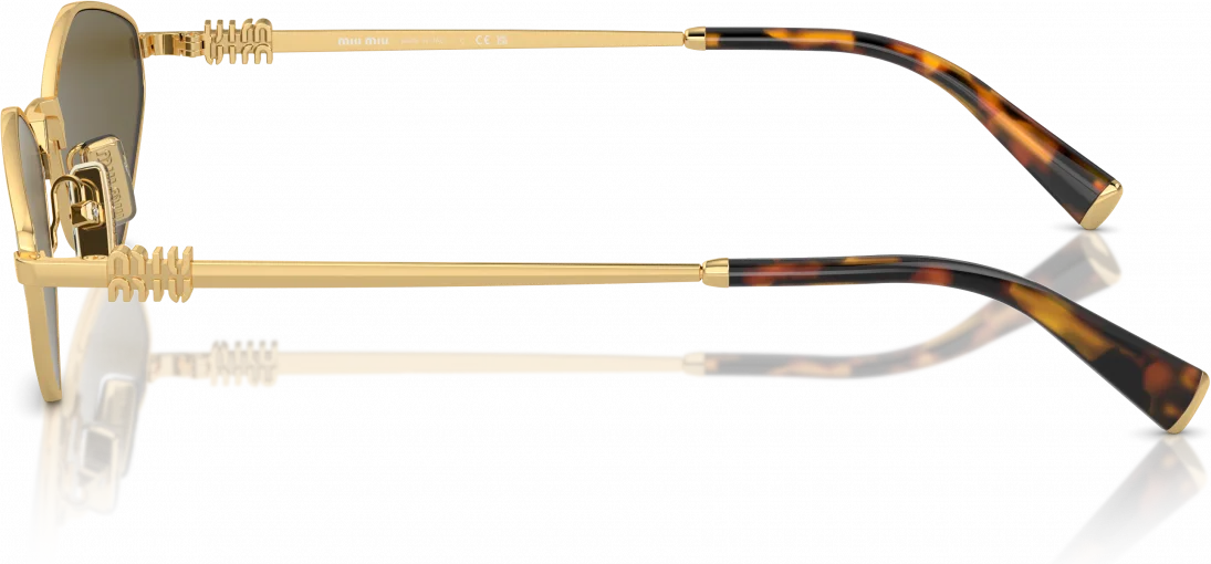 Lunettes de Soleil Miu Miu MU 56ZS 5AK09Z - Monture métal doré pour femme vue 3