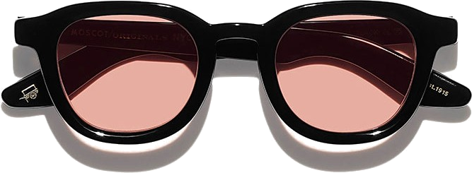 Lunettes de soleil Moscot DAHVEN rondes en acétate - Rose vue 2