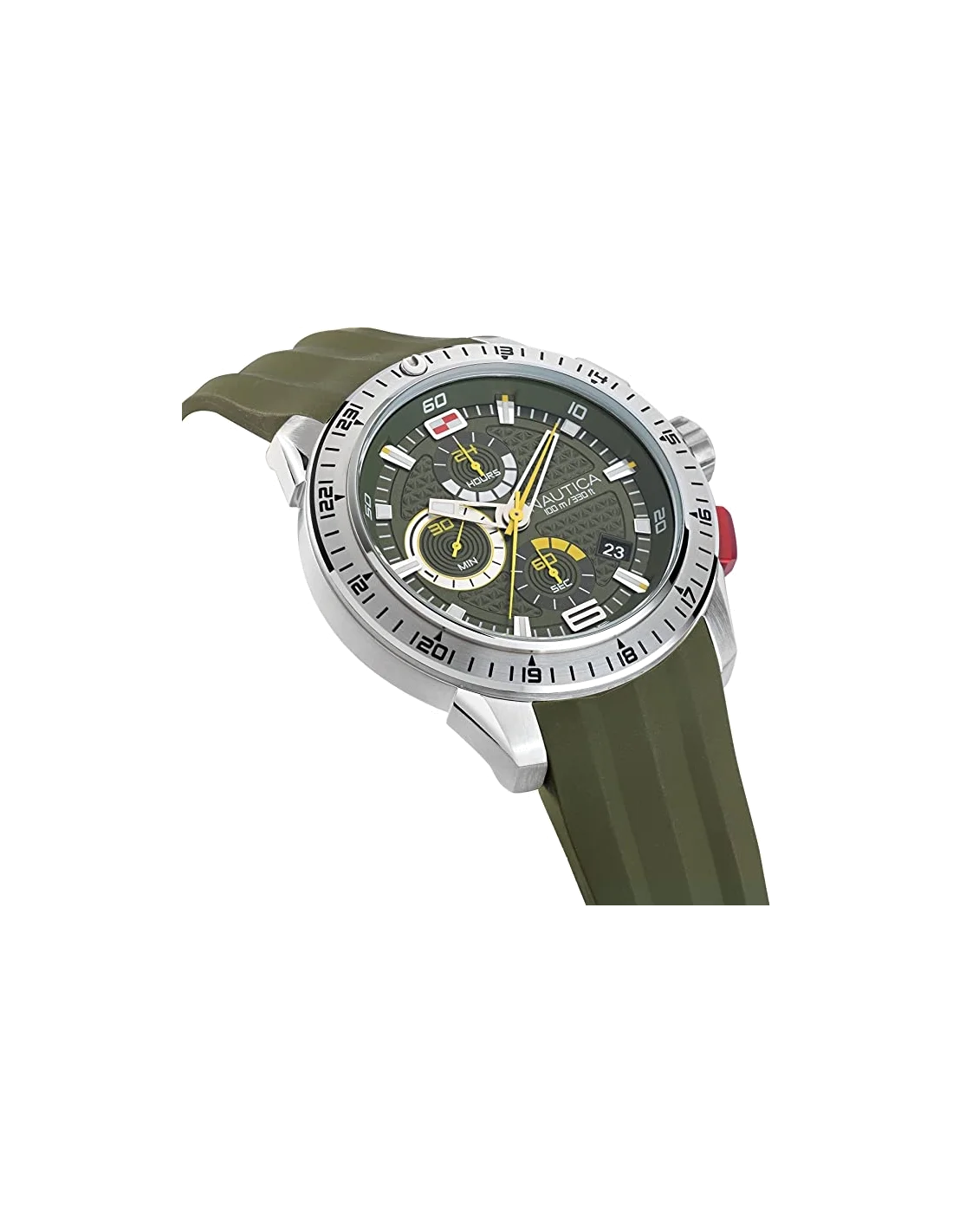 Montre Homme Nautica quartz NST Chrono silicone vert vue 2