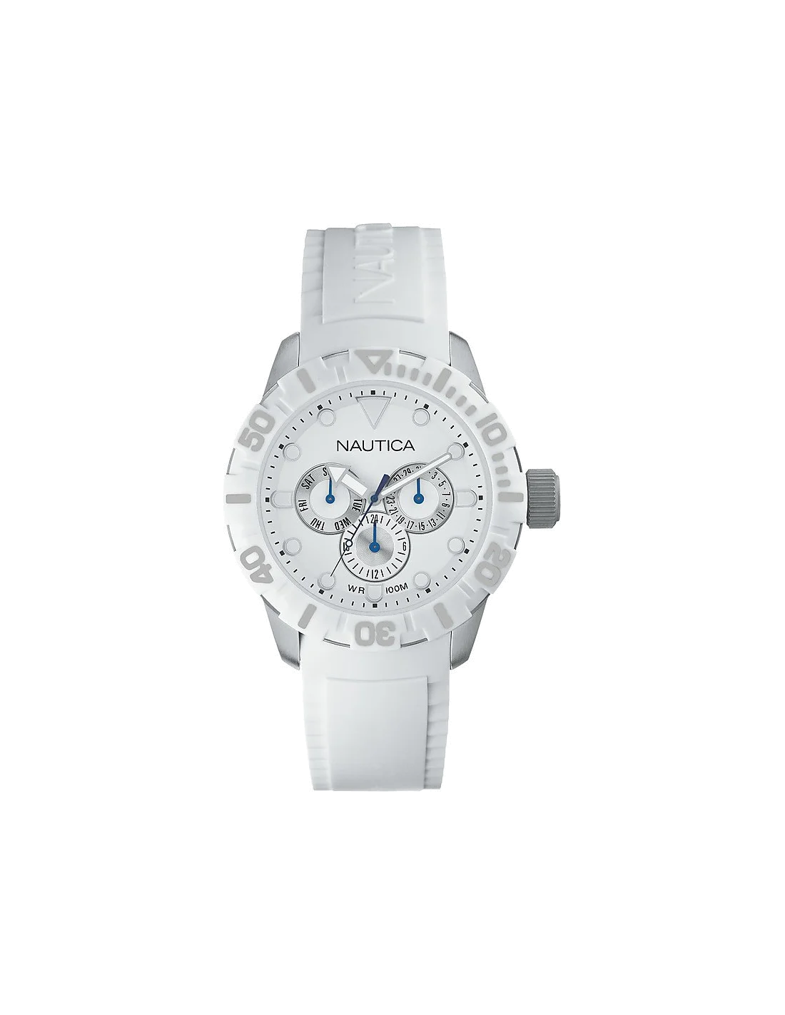 Montre Homme Nautica NSR 101 A13639G Bracelet blanc en résine