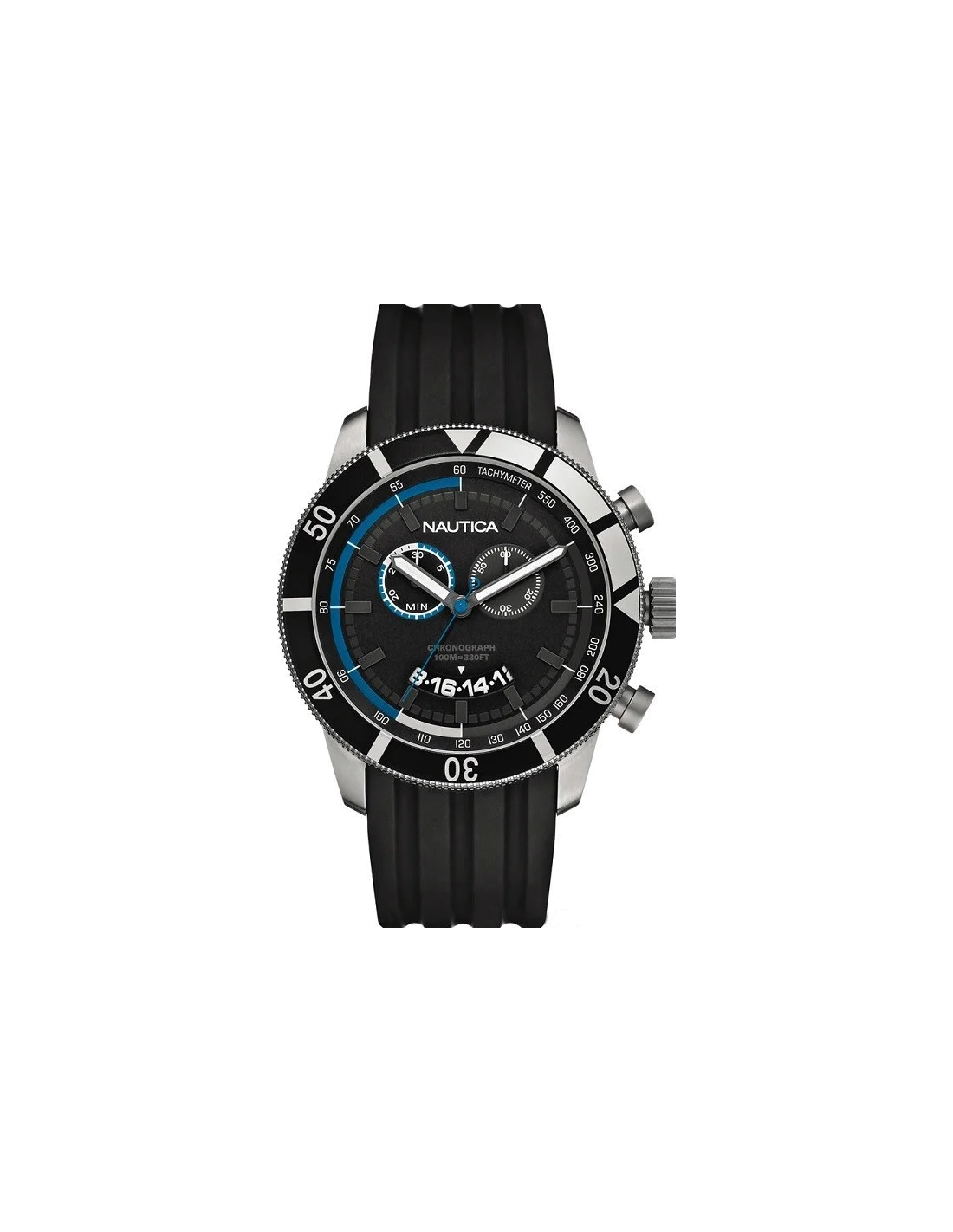 Montre Homme Nautica NSR 08 A17583G Bracelet en résine noire