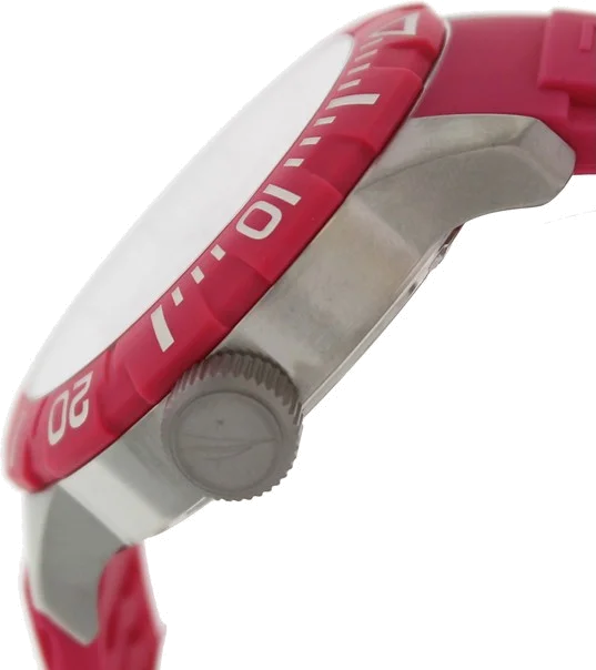 Montre unisexe Nautica A13641G, cadran fuchsia et bracelet résine rose vue 2
