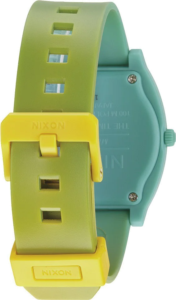Montre Mixte Nixon The Time Teller P A119-1385 Bracelet en polyuréthane bleu et vert vue 2