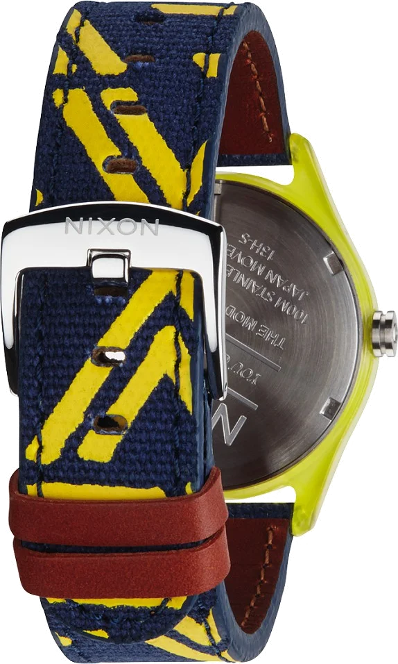 Montre Mixte Nixon The Mod A402-250 Bracelet bariolé jaune et bleu vue 2