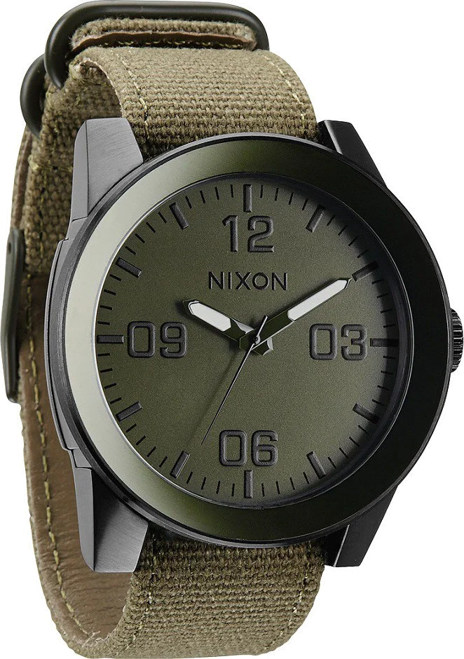 Montre Homme Nixon The Corporal A243-1377 Bracelet en toile verte