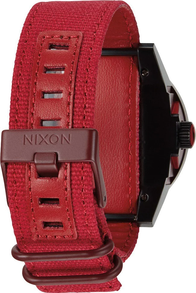 Montre Homme Nixon The Corporal A243-1368 Bracelet rouge en toile vue 2