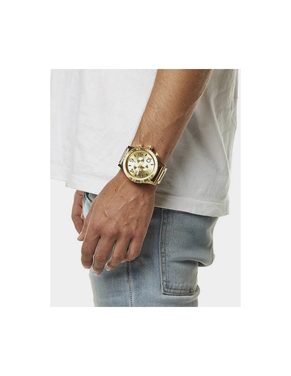 Montre Homme Nixon The 51-30 Chrono A083-502 en Acier Doré vue 4