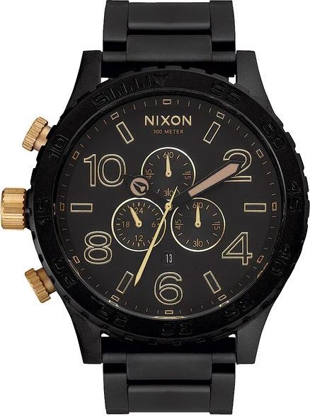 Montre Homme Nixon 51-30 Chrono A083-1041, Boîtier Noir et Or