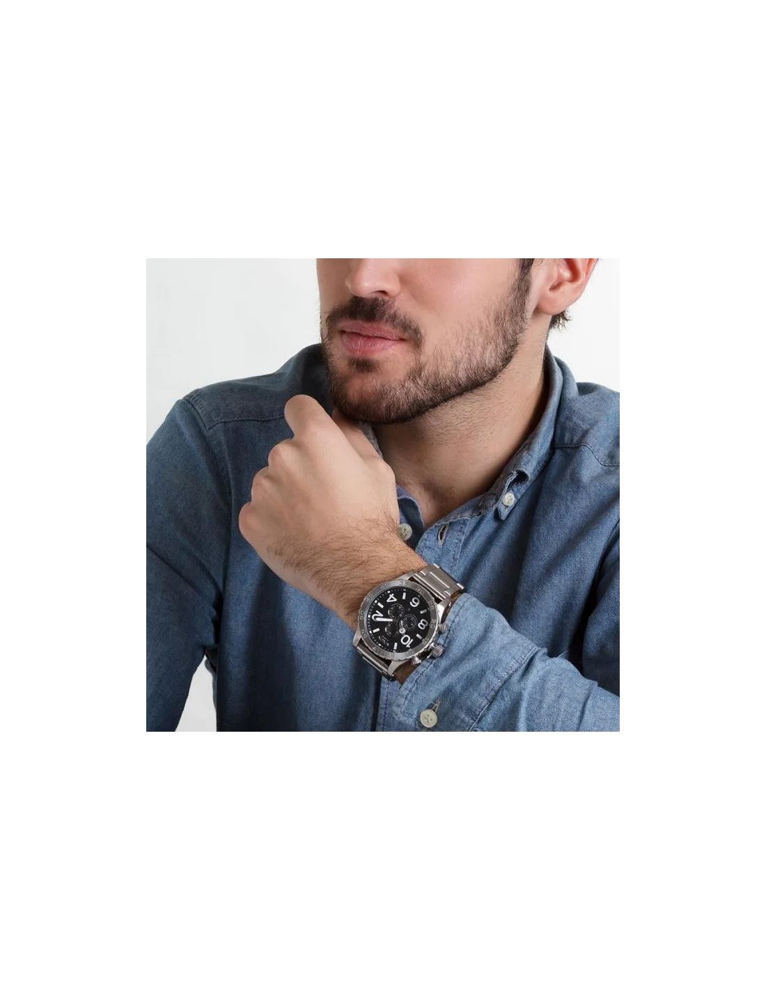 Montre Homme Nixon 51-30 Chrono Acier Inoxydable Cadran Noir Réf. A083-000 vue 4