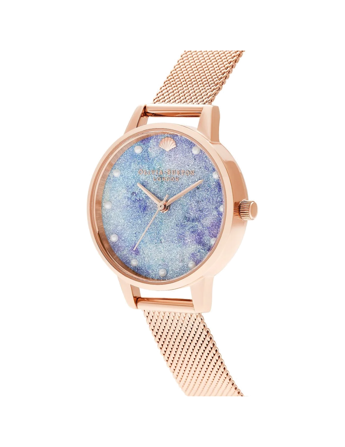 Montre Femme Olivia Burton OB16US44 Cadran Pailleté Deep Sea, Bracelet Acier Or Rose vue 2