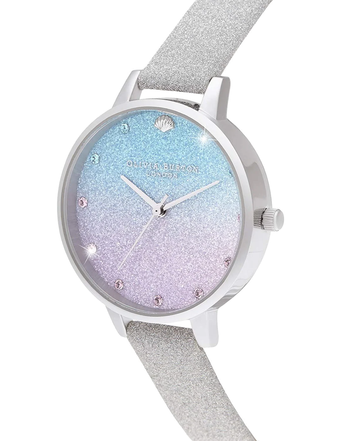 Montre Femme Olivia Burton OB16US49 - Cadran Pailleté, Bracelet Cuir Gris vue 2