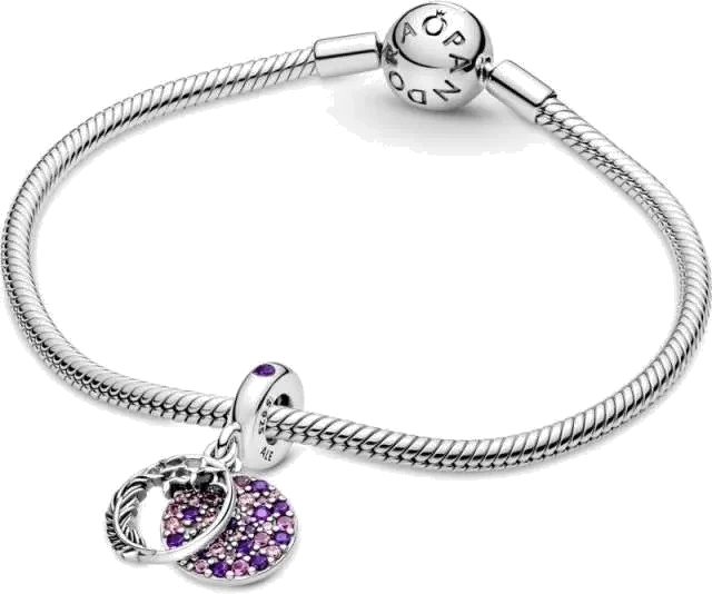 Pandora 799561C01 - Charm Double Pendant Plume en Argent 925 pour Femme vue 3