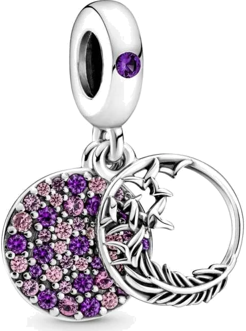 Pandora 799561C01 - Charm Double Pendant Plume en Argent 925 pour Femme