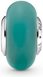 Charm Pandora argent Verre de Murano Vert Mat Pandora Moments vue 2