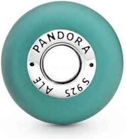 Charm Pandora argent Verre de Murano Vert Mat Pandora Moments vue 3