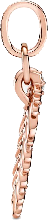 Pandora Moments - Pendant Charm Plume Scintillante en Métal doré Or rose 585/1000 - Réf. 789550C01 - Pour Femme vue 3