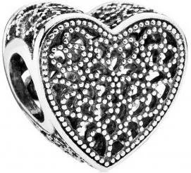 Charm Pandora Cœur Filigrane et Perlé Pandora Moments Argent 925/1000 vue 2