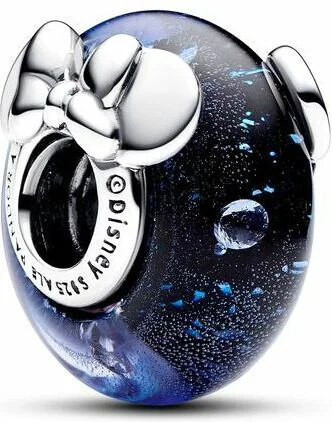 Charm Pandora Disney Moments en Argent 925 - Perle Murano Bleu Facetté - Réf. 792958C01 vue 2