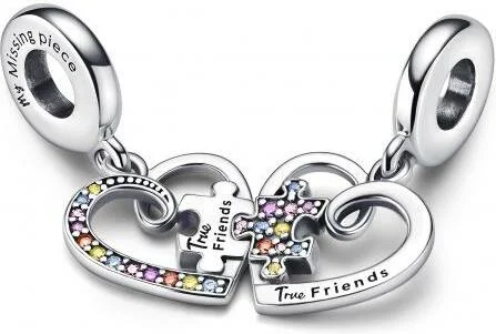 Pandora 792239C01 - Pendentif Charm Séparable Cœurs et Puzzle de l'Amitié Multicolore en Argent 925 pour Femme vue 2