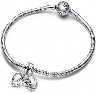 Pandora 792239C01 - Pendentif Charm Séparable Cœurs et Puzzle de l'Amitié Multicolore en Argent 925 pour Femme vue 3