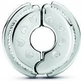 Charm Pandora argent Clip Lignes Pavé & Logo Signature Pandora vue 2