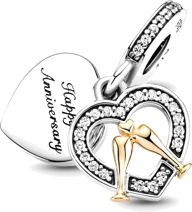 Pandora 799322C01 - Charm pendentif anniversaire en argent 925 et or 585/1000 pour femme vue 4