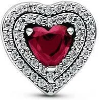 Charm Pandora Abyme de Cœurs Scintillants Rouge vue 2