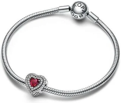 Charm Pandora Abyme de Cœurs Scintillants Rouge vue 3