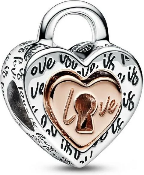 Charm Pandora Bimatière Cadenas Cœur Séparable