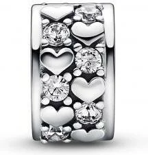 Charm Pandora Clip Pendant Cœurs de l'Infini Scintillants Argenté vue 2