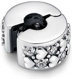 Charm Pandora Clip Pendant Cœurs de l'Infini Scintillants Argenté vue 3
