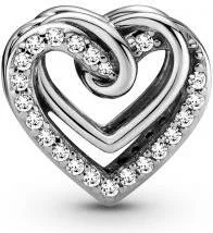 Charm Pandora Argent 925 Cœurs Entrelacés avec Zirconium Blanc - 799270C01 - Pour Femme vue 2